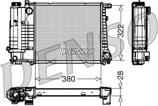 Denso DRM05044 - Радиатор, охлаждане на двигателя vvparts.bg