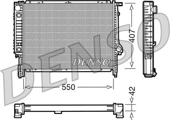 Denso DRM05040 - Радиатор, охлаждане на двигателя vvparts.bg