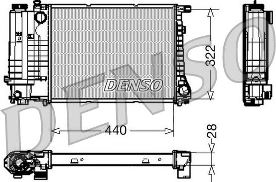 Denso DRM05042 - Радиатор, охлаждане на двигателя vvparts.bg