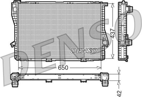 Denso DRM05047 - Радиатор, охлаждане на двигателя vvparts.bg