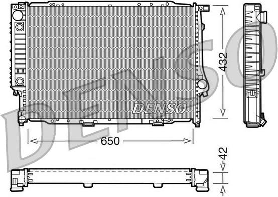 Denso DRM05054 - Радиатор, охлаждане на двигателя vvparts.bg