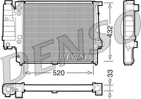 Denso DRM05060 - Радиатор, охлаждане на двигателя vvparts.bg