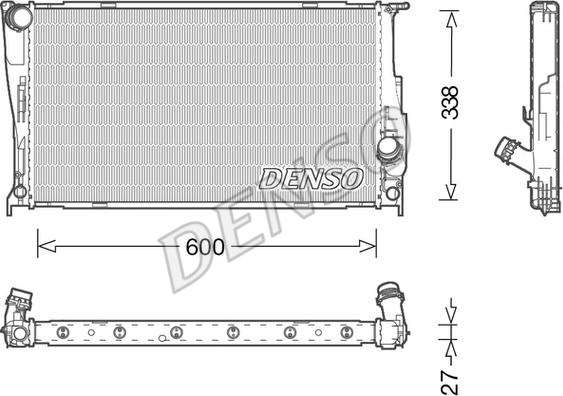 Denso DRM05003 - Радиатор, охлаждане на двигателя vvparts.bg