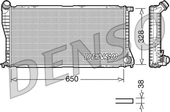 Denso DRM05002 - Радиатор, охлаждане на двигателя vvparts.bg