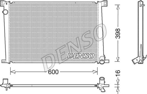 Denso DRM05007 - Радиатор, охлаждане на двигателя vvparts.bg