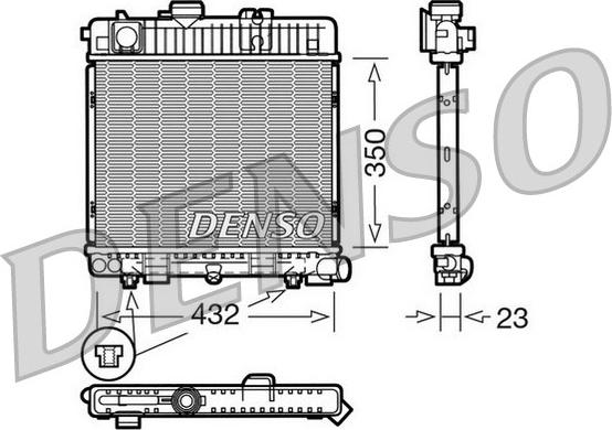 Denso DRM05025 - Радиатор, охлаждане на двигателя vvparts.bg