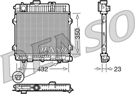 Denso DRM05028 - Радиатор, охлаждане на двигателя vvparts.bg