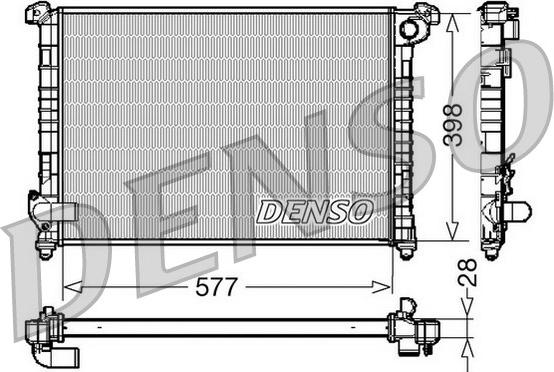 Denso DRM05100 - Радиатор, охлаждане на двигателя vvparts.bg