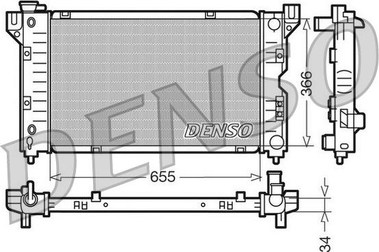 Denso DRM06010 - Радиатор, охлаждане на двигателя vvparts.bg