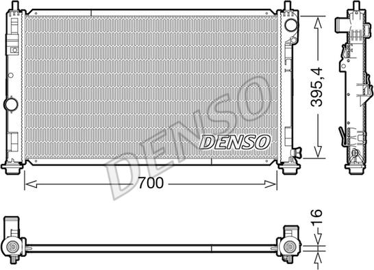 Denso DRM06039 - Радиатор, охлаждане на двигателя vvparts.bg