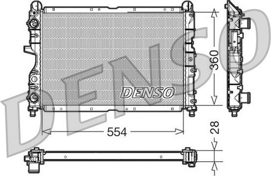 Denso DRM01003 - Радиатор, охлаждане на двигателя vvparts.bg