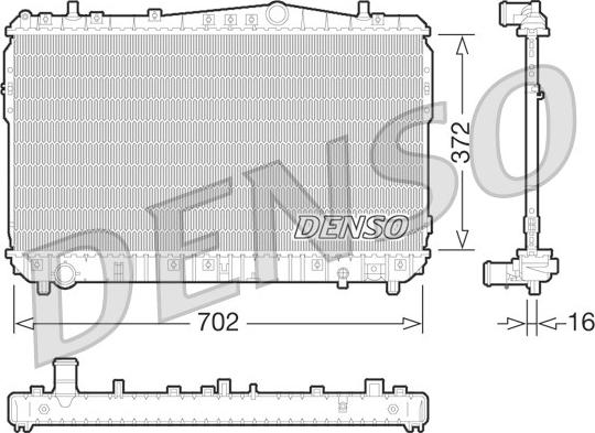 Denso DRM08004 - Радиатор, охлаждане на двигателя vvparts.bg