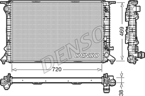 Denso DRM02041 - Радиатор, охлаждане на двигателя vvparts.bg