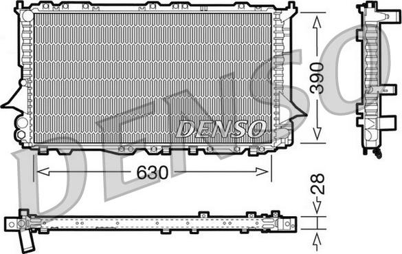 Denso DRM02005 - Радиатор, охлаждане на двигателя vvparts.bg