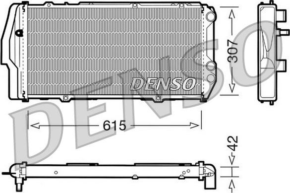 Denso DRM02003 - Радиатор, охлаждане на двигателя vvparts.bg