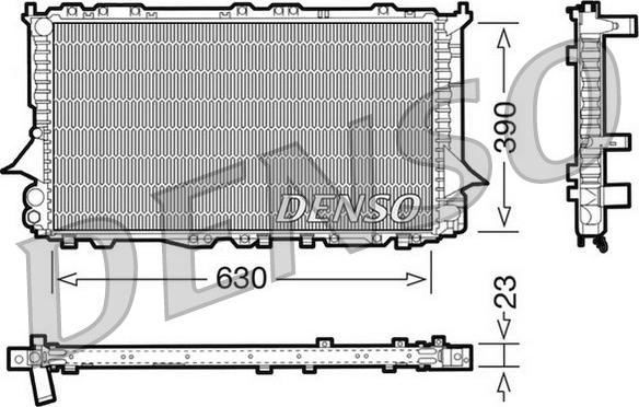 Denso DRM02002 - Радиатор, охлаждане на двигателя vvparts.bg