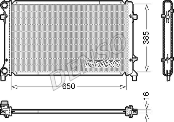 Denso DRM02014 - Радиатор, охлаждане на двигателя vvparts.bg