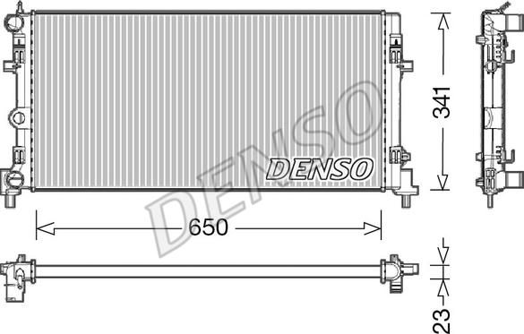 Denso DRM02015 - Радиатор, охлаждане на двигателя vvparts.bg