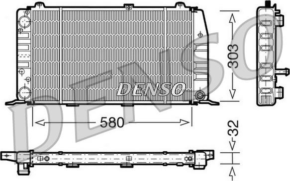 Denso DRM02010 - Радиатор, охлаждане на двигателя vvparts.bg