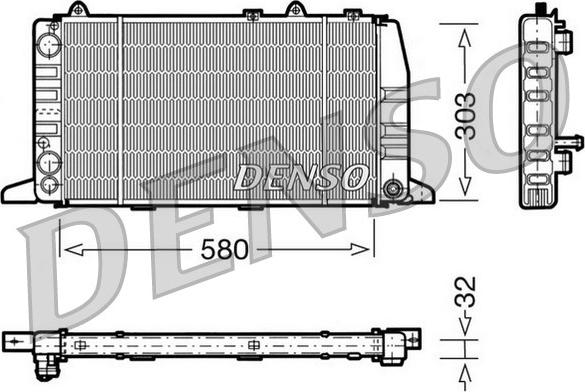 Denso DRM02011 - Радиатор, охлаждане на двигателя vvparts.bg