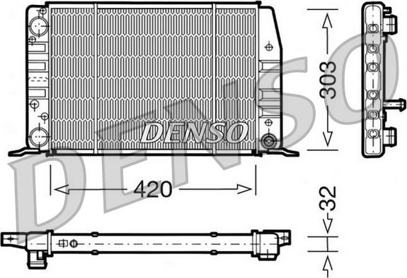 Denso DRM02012 - Радиатор, охлаждане на двигателя vvparts.bg