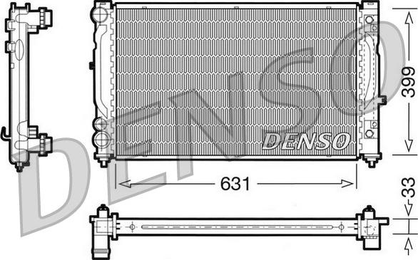 Denso DRM02030 - Радиатор, охлаждане на двигателя vvparts.bg