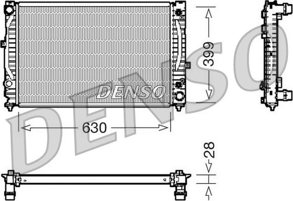 Denso DRM02031 - Радиатор, охлаждане на двигателя vvparts.bg