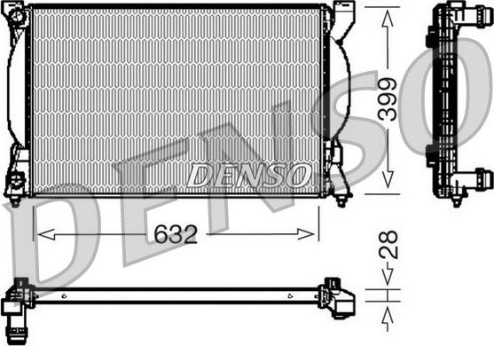 Denso DRM02033 - Радиатор, охлаждане на двигателя vvparts.bg