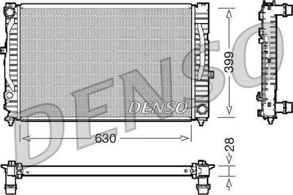 Denso DRM02032 - Радиатор, охлаждане на двигателя vvparts.bg