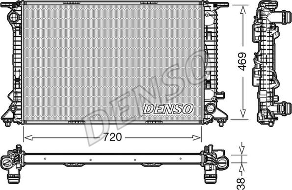 Denso DRM02024 - Радиатор, охлаждане на двигателя vvparts.bg