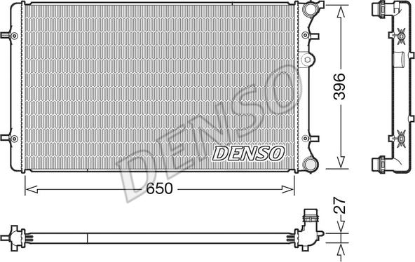Denso DRM02025 - Радиатор, охлаждане на двигателя vvparts.bg