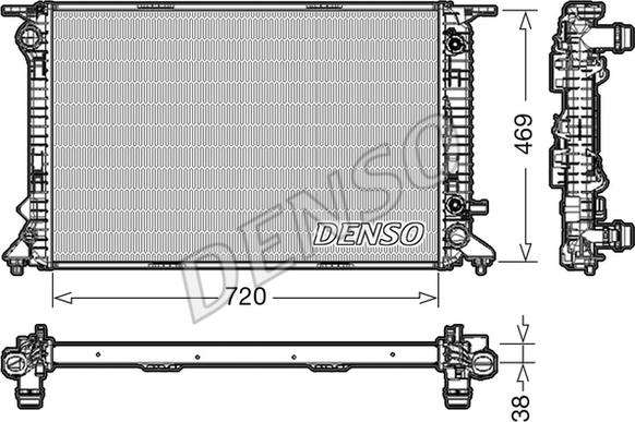 Denso DRM02023 - Радиатор, охлаждане на двигателя vvparts.bg