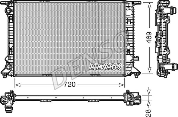 Denso DRM02022 - Радиатор, охлаждане на двигателя vvparts.bg