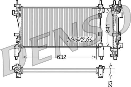 Denso DRM07040 - Радиатор, охлаждане на двигателя vvparts.bg