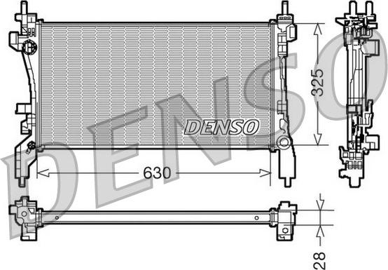 Denso DRM07041 - Радиатор, охлаждане на двигателя vvparts.bg