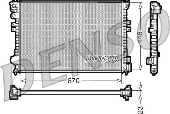 Denso DRM07055 - Радиатор, охлаждане на двигателя vvparts.bg