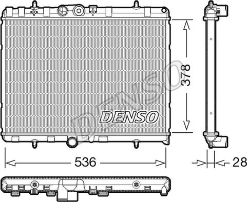 Denso DRM07004 - Радиатор, охлаждане на двигателя vvparts.bg