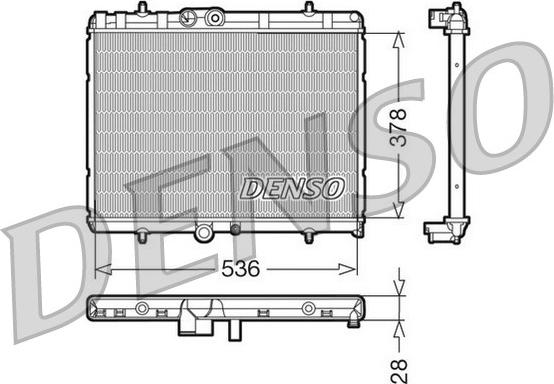 Denso DRM07015 - Радиатор, охлаждане на двигателя vvparts.bg