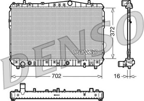 Denso DRM15002 - Радиатор, охлаждане на двигателя vvparts.bg