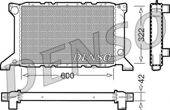 Denso DRM10098 - Радиатор, охлаждане на двигателя vvparts.bg