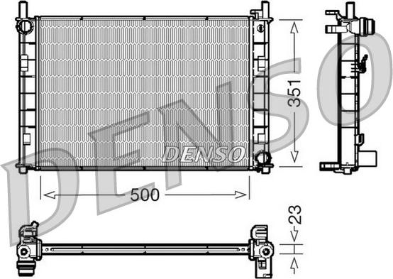 Denso DRM10045 - Радиатор, охлаждане на двигателя vvparts.bg