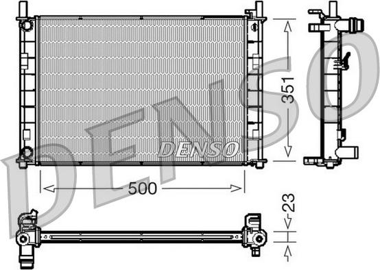 Denso DRM10046 - Радиатор, охлаждане на двигателя vvparts.bg