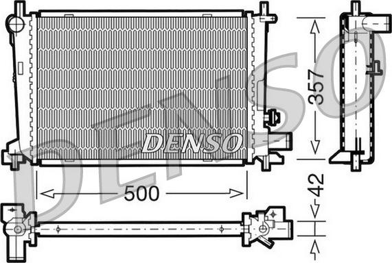 Denso DRM10040 - Радиатор, охлаждане на двигателя vvparts.bg