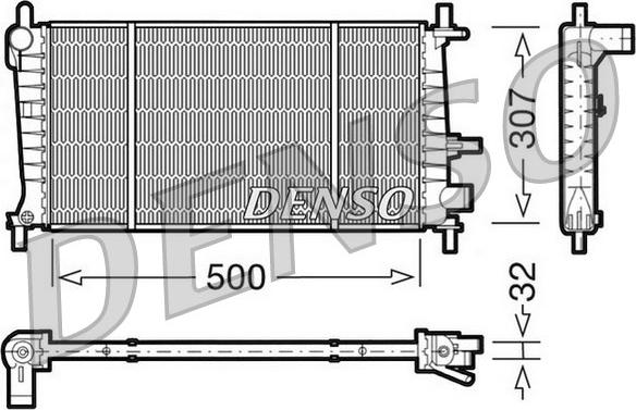 Denso DRM10041 - Радиатор, охлаждане на двигателя vvparts.bg