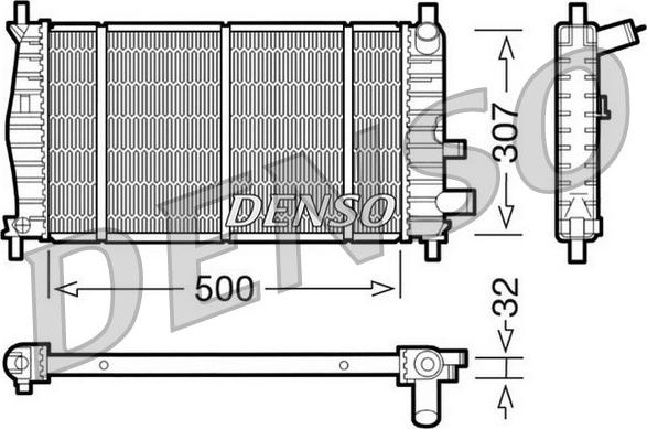 Denso DRM10042 - Радиатор, охлаждане на двигателя vvparts.bg