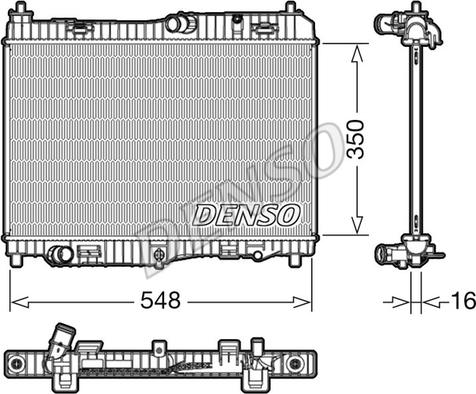 Denso DRM10005 - Радиатор, охлаждане на двигателя vvparts.bg