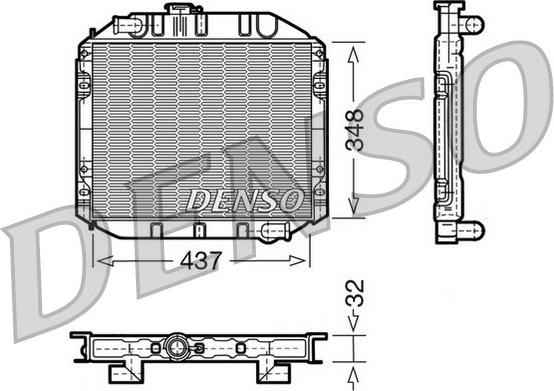 Denso DRM10001 - Радиатор, охлаждане на двигателя vvparts.bg