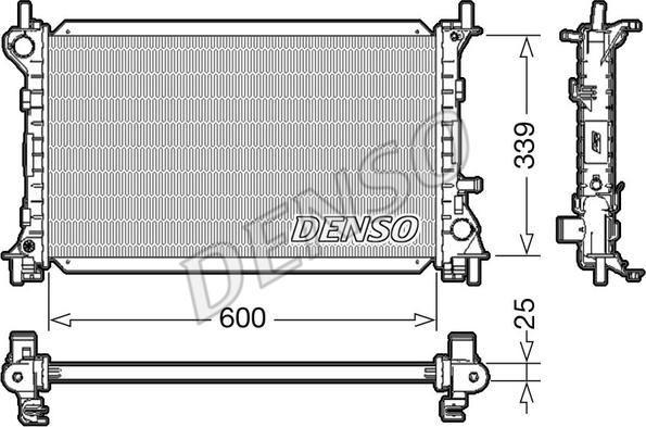 Denso DRM10003 - Радиатор, охлаждане на двигателя vvparts.bg