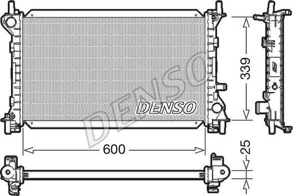 Denso DRM10002 - Радиатор, охлаждане на двигателя vvparts.bg