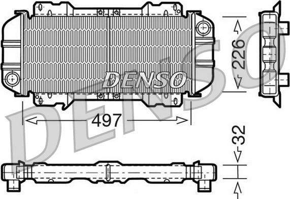 Denso DRM10015 - Радиатор, охлаждане на двигателя vvparts.bg